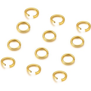 Stainless steel open ring closed ring vacuum electroplating color retaining 18K gold black open ring jewelry DIY connecting ring