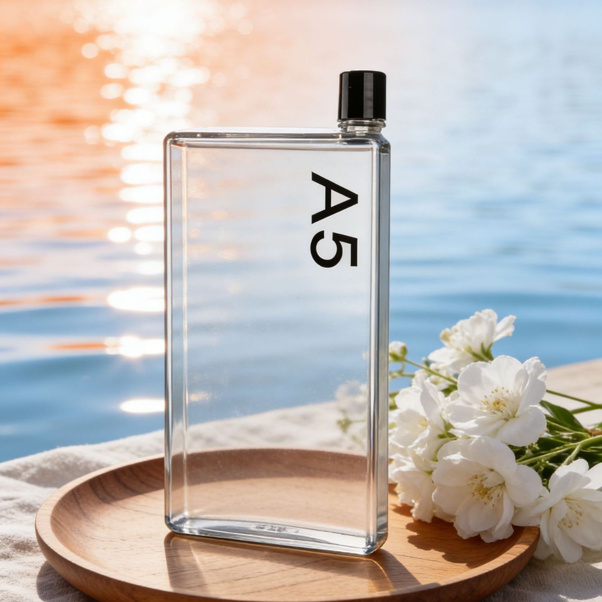A5 사각 플랫 투명 플라스틱 물병 401-500ml 휴대용 낚시 코치 교육용 물컵