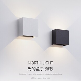 Led Outdoor Wall Lamp Outdoor Courtyard Human Body Wall Lamp Wall Living Room Lamp Hotel Bedside Lamp up and down Light Wall Lamp