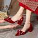Xiuhe Wedding Shoes for Women 2025 New Wedding Bride Shoes Wedding Dress Two-Wear Red Engagement High Heels That Are Not Tiring for the Feet
