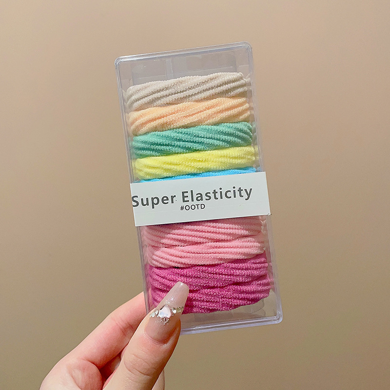 Cuerdas de cabello de cola de caballo de alta elasticidad, banda de goma duradera, anillo de cabello de mujer, 2025 nuevo toque de cabello de primavera y verano de alta gama