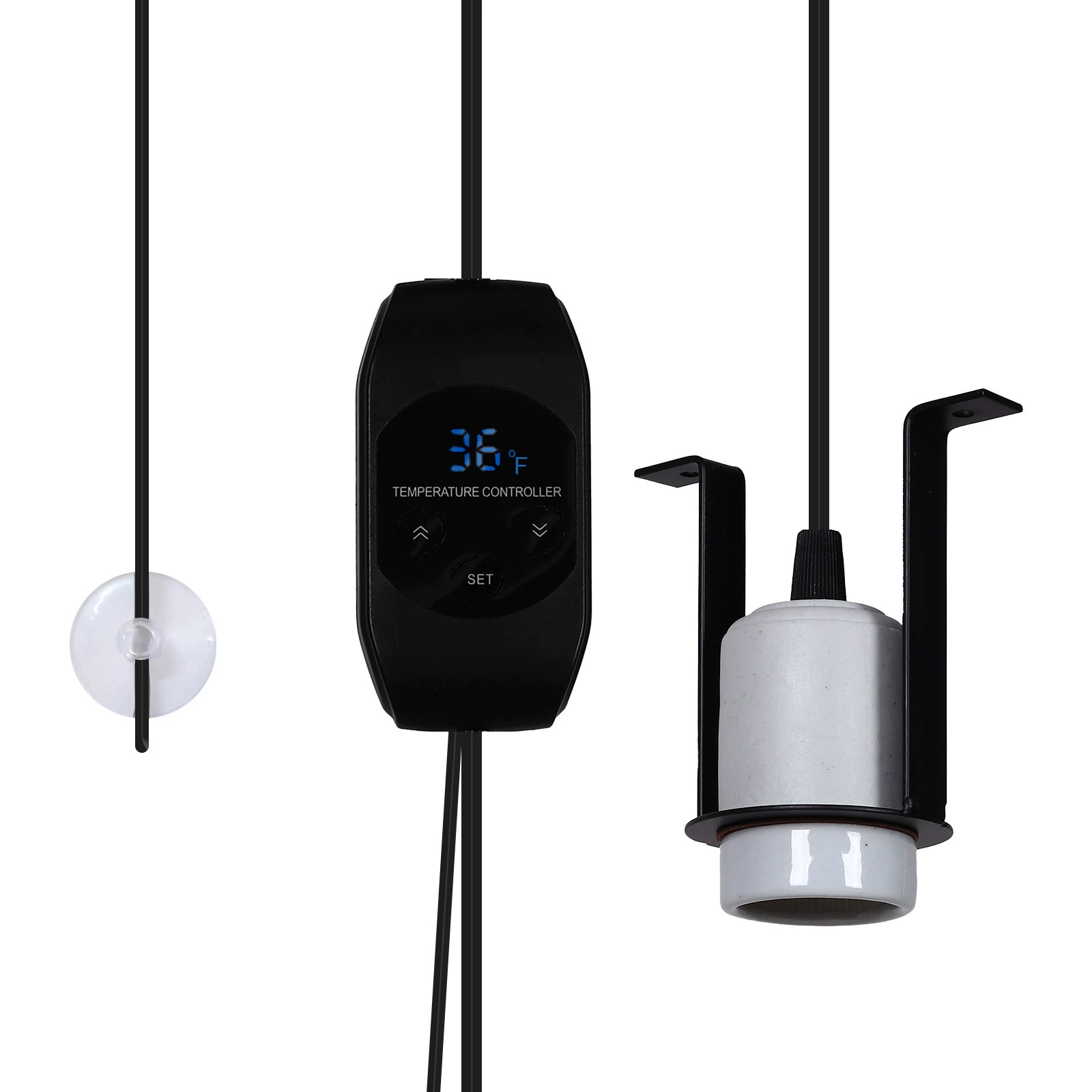 Керамический держатель обогревательной лампы для рептилий, держатель обогревательной лампы для геккона, включает керамическую нагревательную лампу 100 Вт.