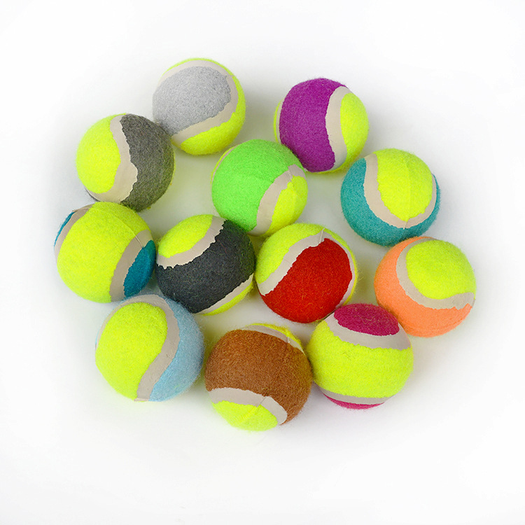 (2개) 애완 동물 테니스 장난감 2 색 비 탄성 테니스 훈련 던지는 장난감 테디 골든 리트리버 훈련 용품 도매