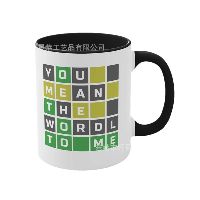 Transfronterizo nuevo de cerámica WORDLE MUG divertido Wording espacio creativo regalo TAZA