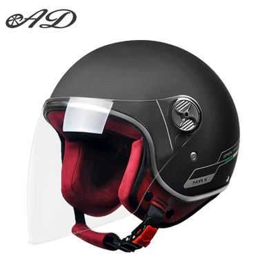 Ad Electric Vehicle Helmet for Men – Motosiklet kaskı (dəbilqə) - 3c-certification-harley-black-anti-fog-long-mirror-thickened-suede-velvet-new-gb-class-a