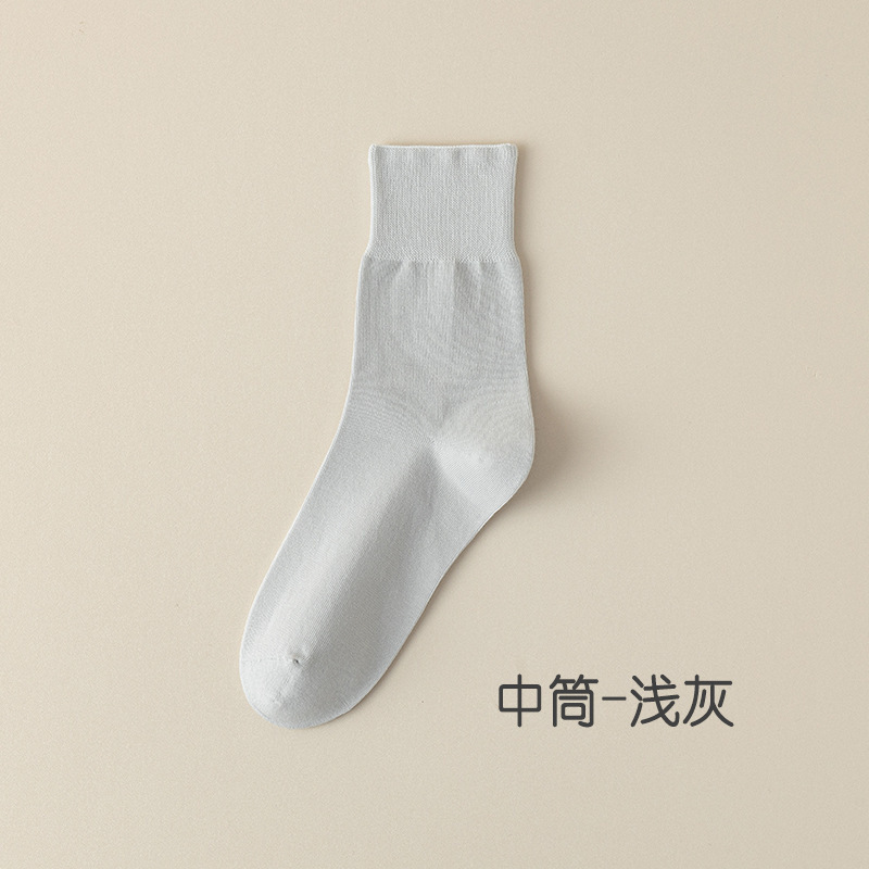 中筒袜子女夏纯棉薄款松口袜全棉女士抗菌抗起球月子袜女袜子批发|undefined
