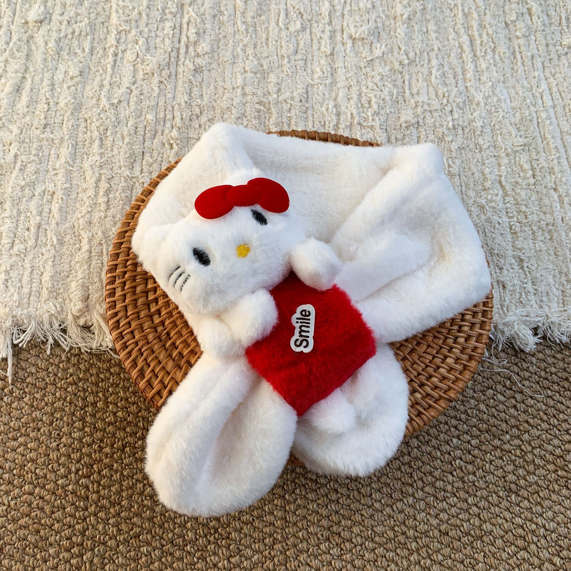Sugar Pear ropa infantil niñas bufandas de peluche lindas dibujos animados tridimensionales invierno aire caliente para niños bebé bib