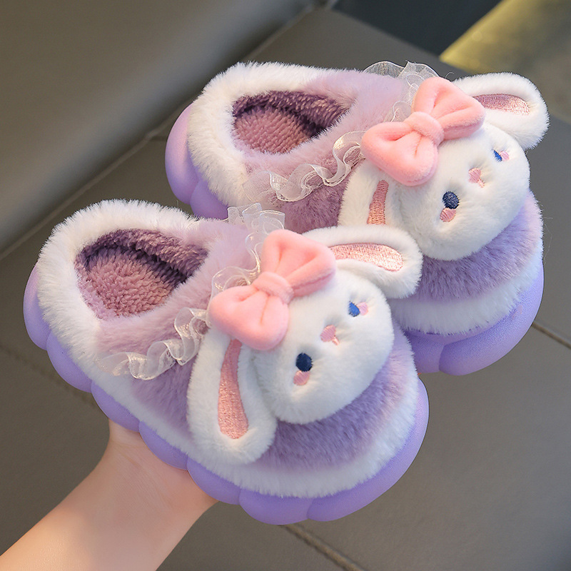 Zapatillas de algodón para niños invierno 2023 nuevos niños y niñas lindos de dibujos animados punta cerrada Zapatillas de algodón cálido zapatillas de felpa