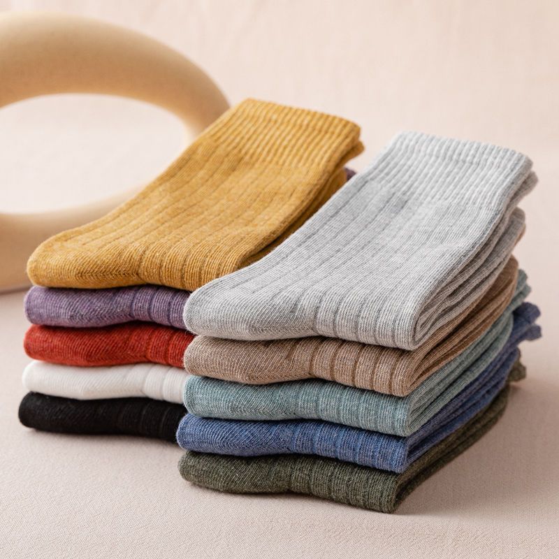 Socks Women's Mid-length Stockings Autumn and Winter Women's Stockings Spring and Autumn Vintage Solid Color Girl's Stockings Cyber Trendy