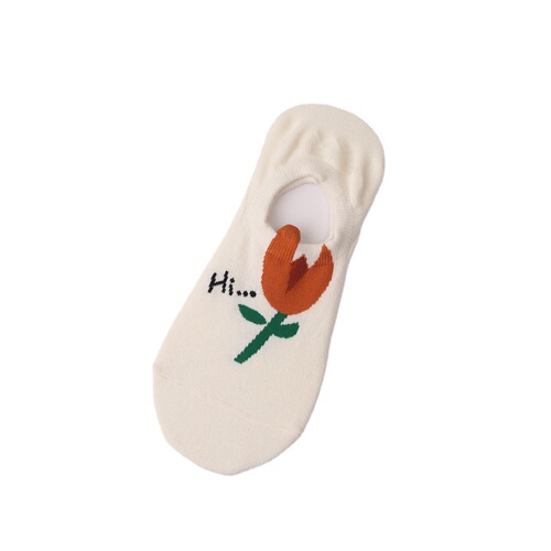 Spring and summer socks, women's socks, thin style with silicone shallow boat socks for women, cute tulip low-top ins style women's socks