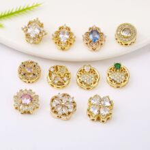 ��ɫ18K΢��ʯ�׺����ٽz��߅��׸���diy����ħ�и����Ʒ���