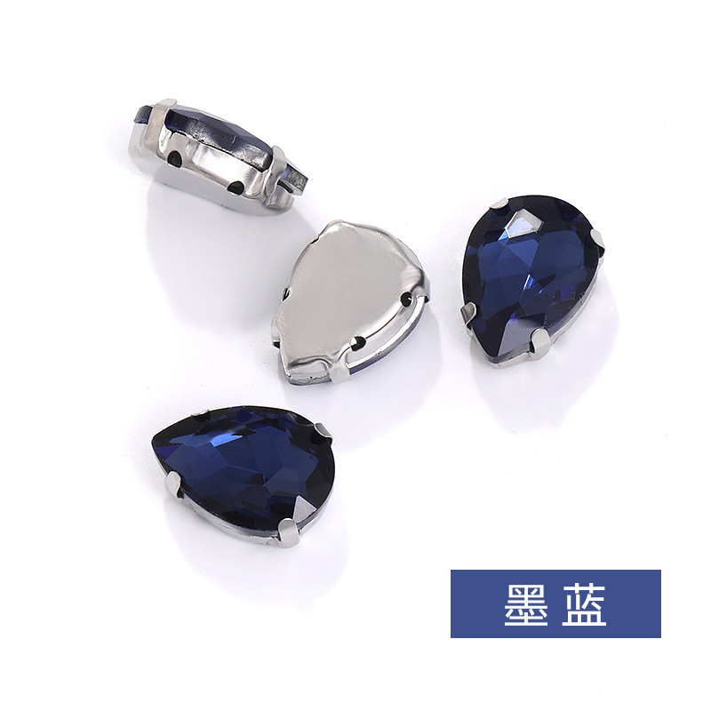 Diamante de garra de forma especial de fondo puntiagudo de gota de agua, soporte de fondo K blanco que no se desvanece, vestido de novia de bricolaje, accesorios, accesorios, taladro de garra cosido a mano