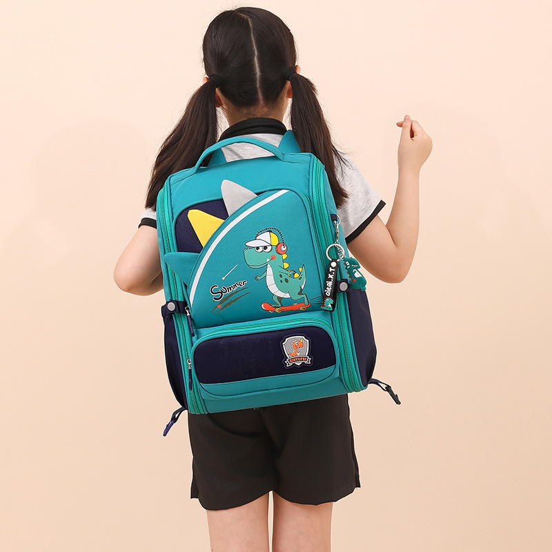 Mochila escolar con barra de tracción transfronteriza estudiantes de grado 2-45 niños y niñas de gran capacidad dibujos animados lindo subir escaleras de doble propósito hombros