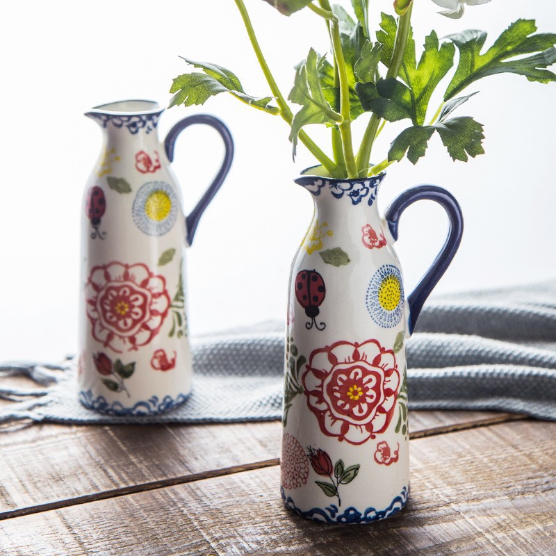 半房同款创意陶瓷田园风干花瓶富贵竹容器个性花瓶客厅插花摆件