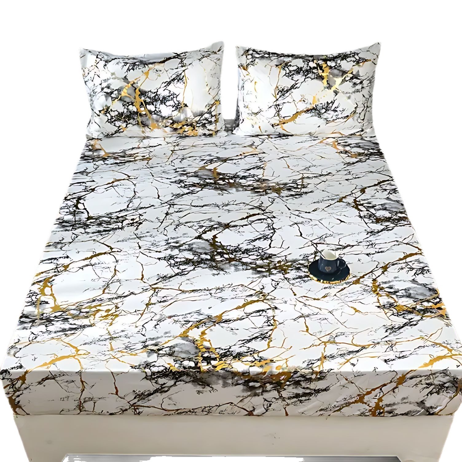 TEMU / JIT transfronterizo moda clásica estampado texturas suaves cama cama gazaña ropa de cama set fuente fabricante