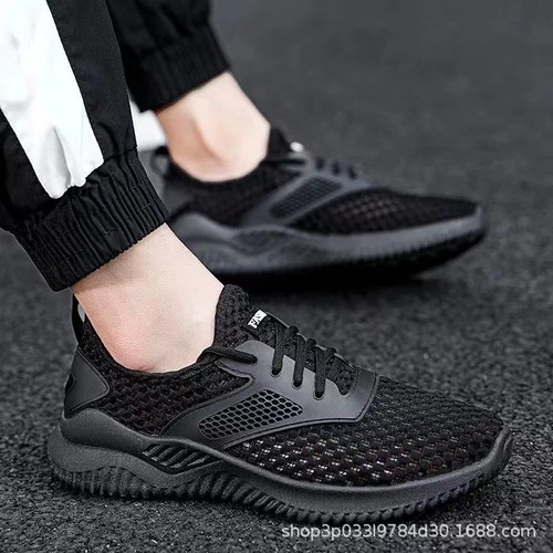 Fashion Summer New Men's Mesh Breathable Thick Sole Anti-Slip Wear-Resistant Retail Export Foreign Trade One Piece Dropshipping
