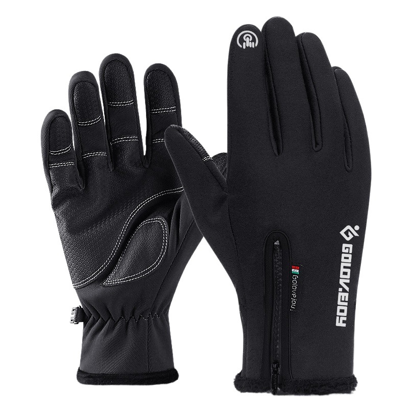 Guantes de invierno para hombres guantes de equitación al aire libre esquí impermeable pantalla táctil ciclismo a prueba de viento engrosada polar forrado guantes cálidos