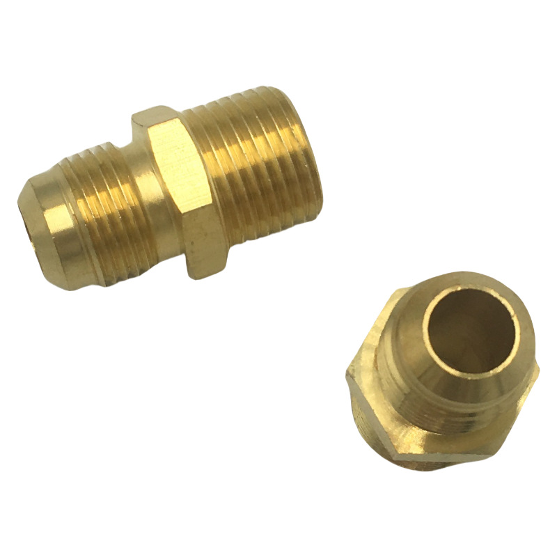 黄铜喇叭口直通接头黄铜扩口直通接头铜管接头铜接头