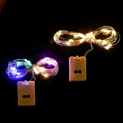 LED Copper Wire Light String Colorful Lights Fresh Flower Bouquet Decoration Gift Box Star Lights Christmas Lights Cake Starry Sky Small White Box