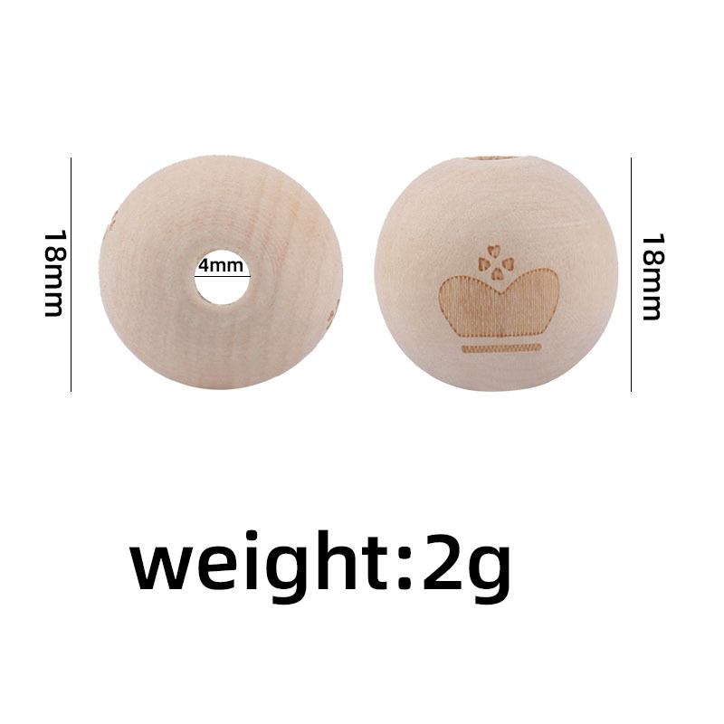 Nuevos suministros para bebés 18mm Hemu patrón cuentas redondas bebé chupete cadena teether pulsera juguete DIY Accesorios