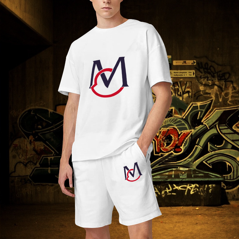 2023 nuevos deportes casuales camiseta de los hombres de verano de fitness shorts camiseta traje de running traje de manga corta de los hombres de comercio exterior