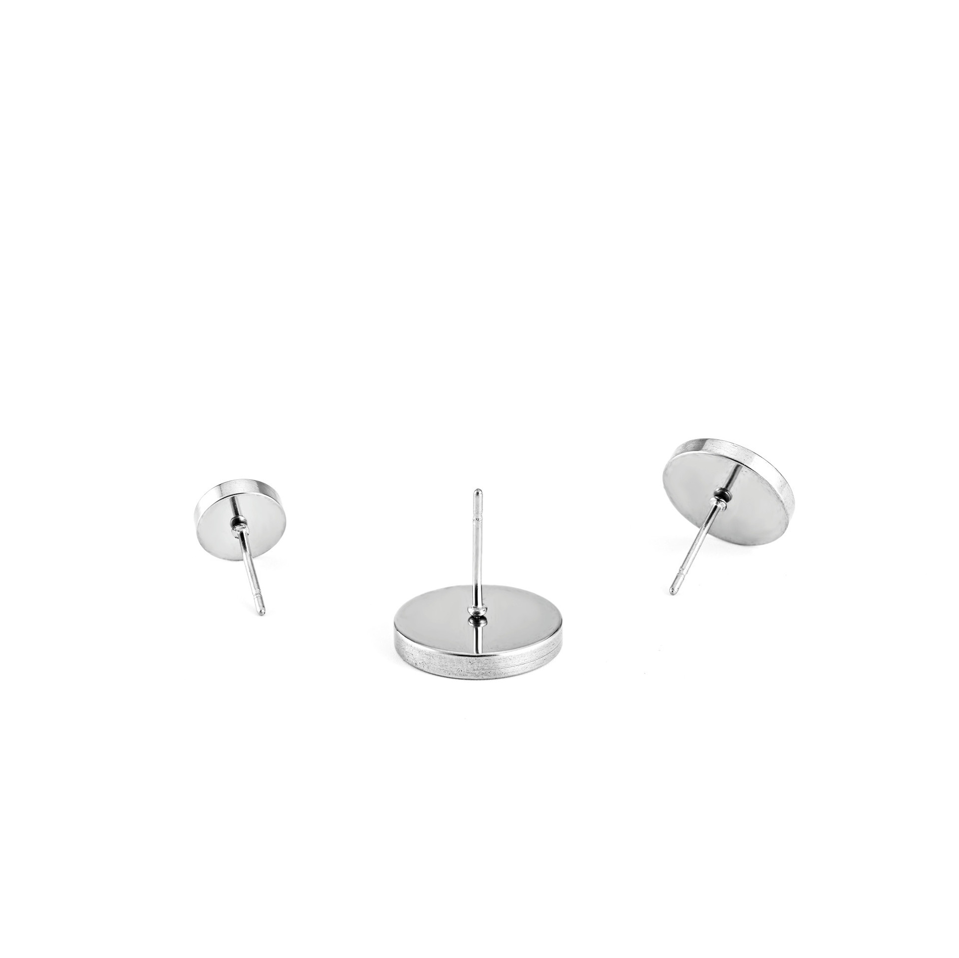 Venta al por mayor de acero inoxidable disco oído espárragos accesorios engrosada gema soporte DIY accesorios de la joyería puede ser incrustado con ópalo