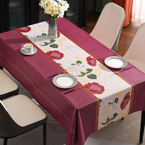 Benzhi new national color Tianxiang tablecloth wholesale waterproof and oil-proof no-wash Chinese classical PVC tablecloth table mat
