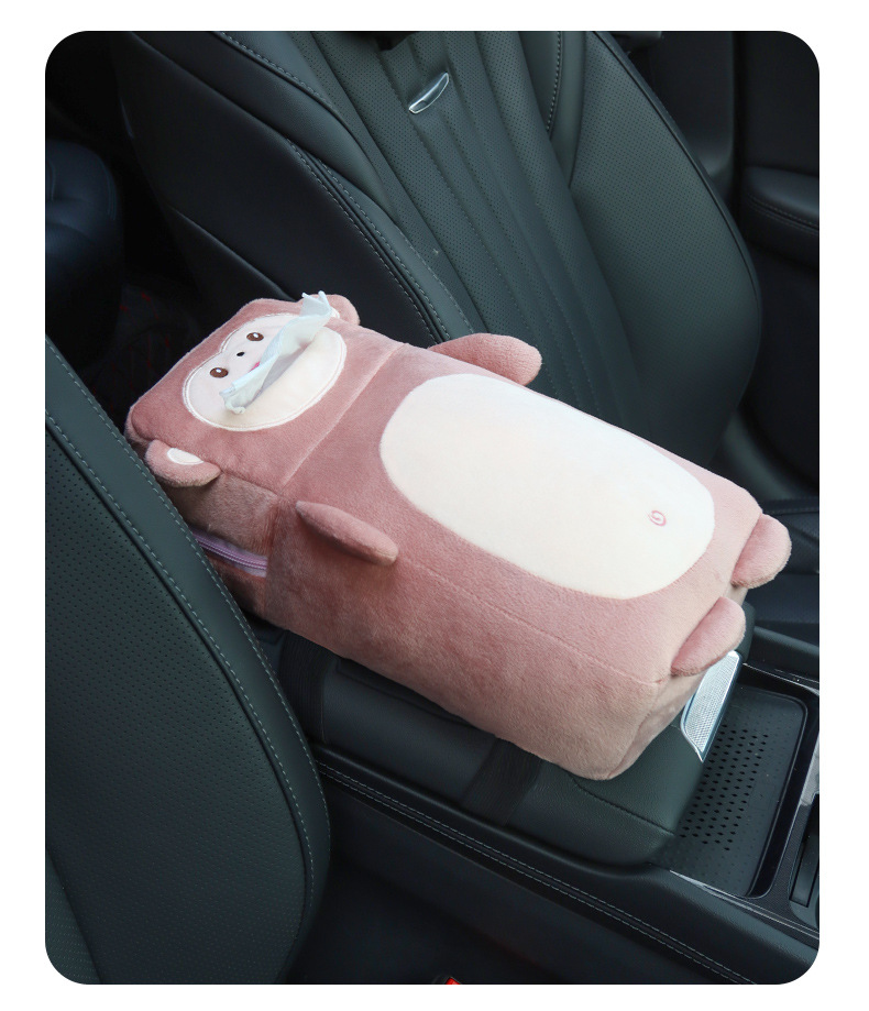 Creative car tissue box car armrest box cushion paper box car cute cartoon plush paper decoration