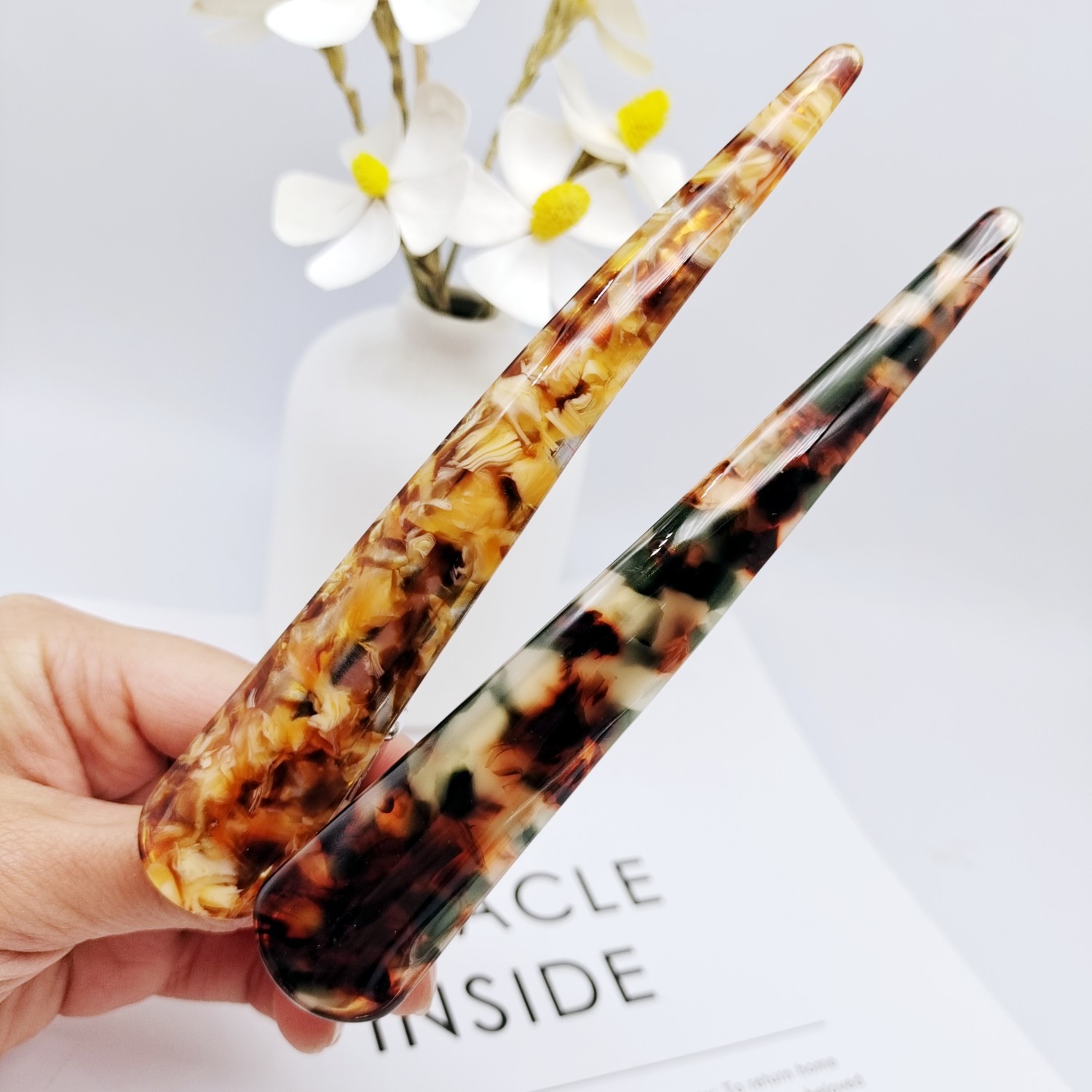 韓版醋酸板材大號牛角夾後腦勺盤發鯊魚夾時尚尖嘴夾發卡頭飾批發