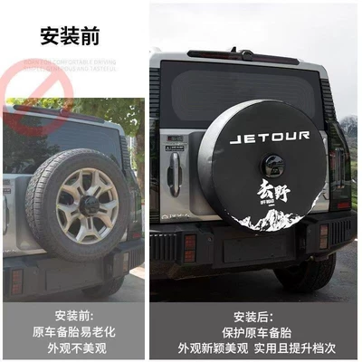 Jietu Traveler Tire Cover Full Size Spare Tire Cover Pvc Waterproof Tire Cover Dustproof Sun Protection Tire Protective Cover (Spare wheel cover)
