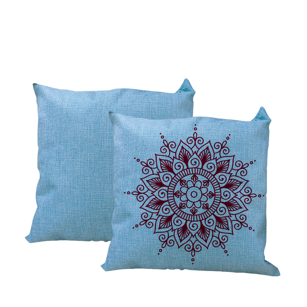 Funda de almohada de impresión de transferencia de calor 380g funda de almohada de lino de algodón funda de cojín de almohada cuadrada de impresión de sublimación en blanco al por mayor