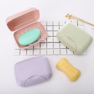 Soap Box Creative with Lock Dormitory Cute Student Soap Box Travel Portable Sealed Waterproof Soap Box with Ma Xiao