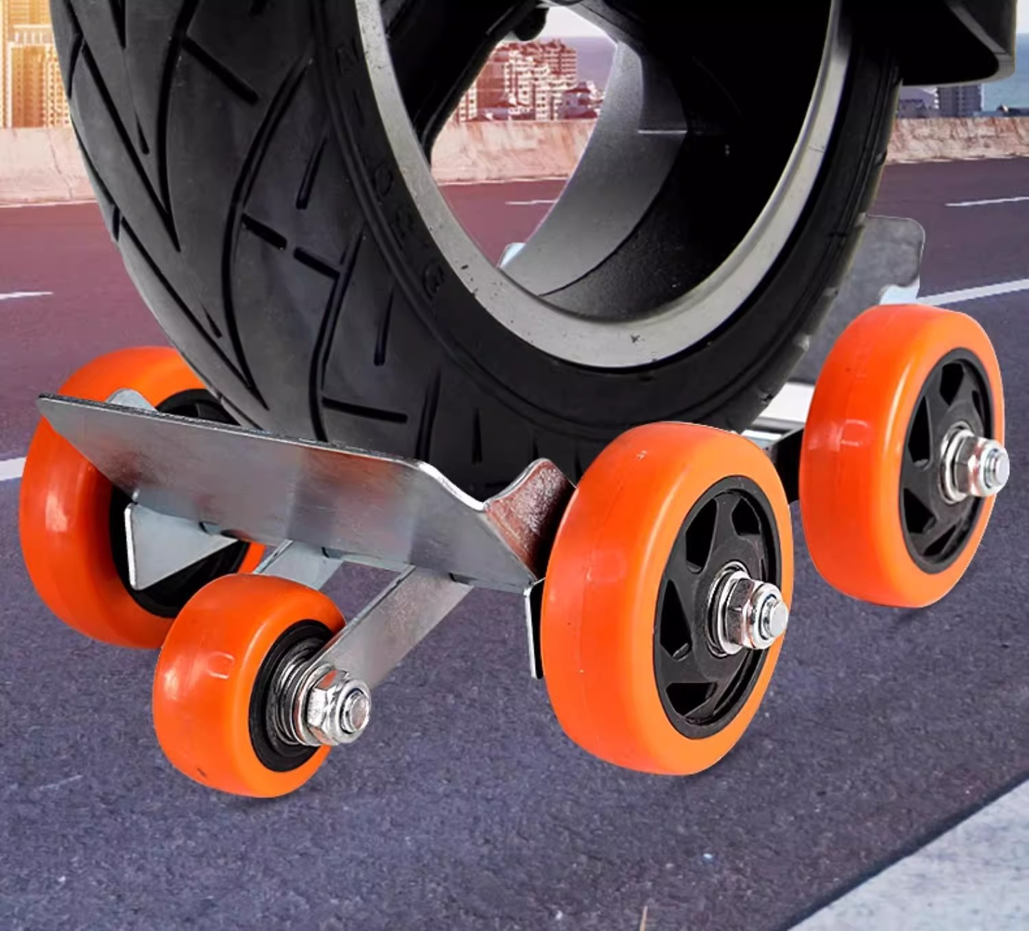 Motorcycle booster, battery-powered tricycle, trailer, vehicle mover, emergency universal wheel, assistive push cart, flat tire