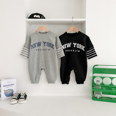 Spring and Autumn Trendy Baby Clothes Sweatshirt Style American Alphabet NEW YORK Unisex Bodysuit Climbing Suit
