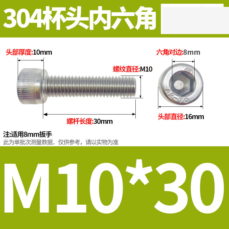 304ステンレス鋼六角穴付きネジカップヘッドDIN912円筒頭精密M1.4M1.6M2M2.5M3M4M5