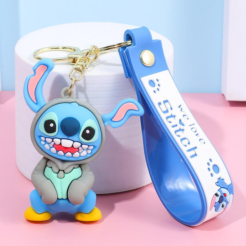 新商品の漫画のスティッチのキーホルダーのソフトゴムの人形の創意的な星の間の宝物の自動車のキーホルダーのペンダントの贈り物|undefined