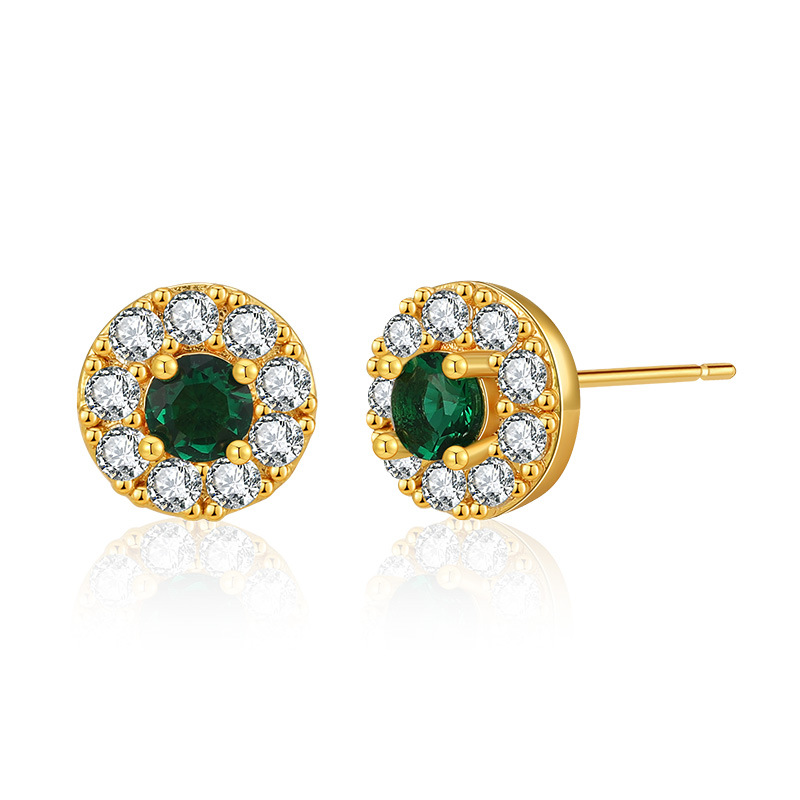 Zircon Inlay Material Ear Studs Classification 1 Pair Sweet Simple Style Moon Heart Shape Plating Inlay Copper Zircon Ear Studs