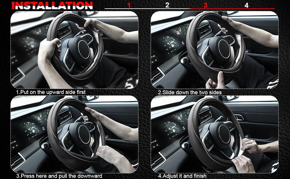 Car Steering Wheel Cover Microfiber Leather Trim Anti-Slip Universal Handle Cover Amazon Cross-Border New Model for Men and Women