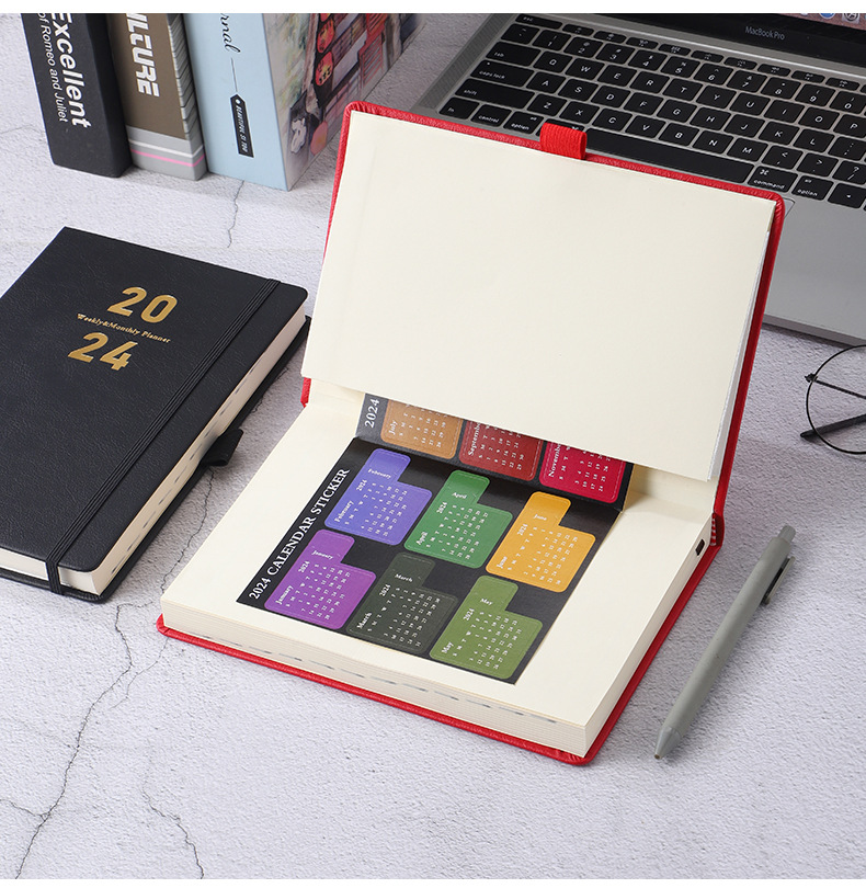 1 Piece Number Class Learning Imitation Leather Wood-free Paper Business Retro Notebook display picture 2