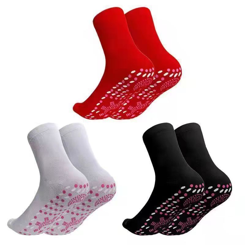 Jianming Wormwood self-heating socks foot-warming warm massage health socks washable cotton mid-tube socks