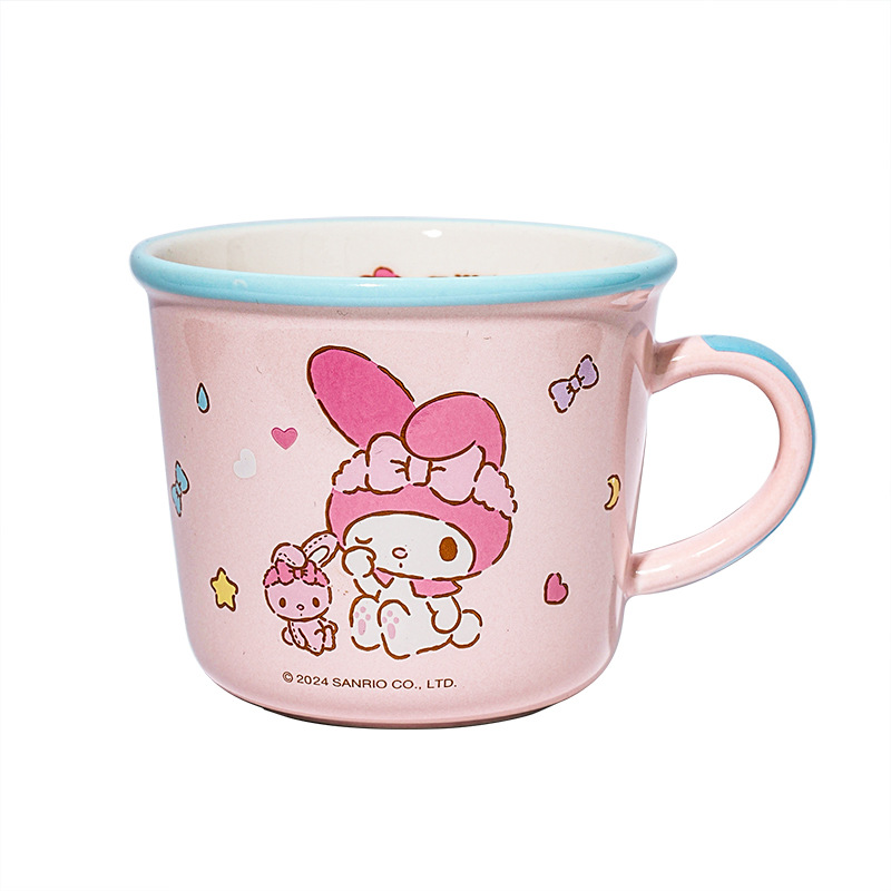 Sanrio serie de tazas de familia tazas de cerámica tazas de desayuno tazas de leche de alta calidad de cara chica hermosa escala de dibujos animados tazas