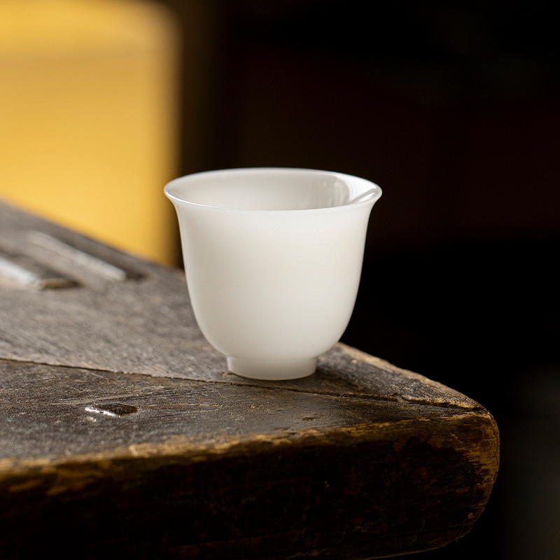 墨己璞玉茶具冰种羊脂玉瓷陶瓷品茗杯小号功夫茶具家用茶杯单杯|undefined