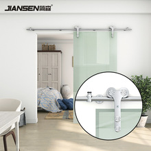 美式谷仓门吊轨 不锈钢304双轮款轨道 室内推拉门吊轮 卫生间滑轨