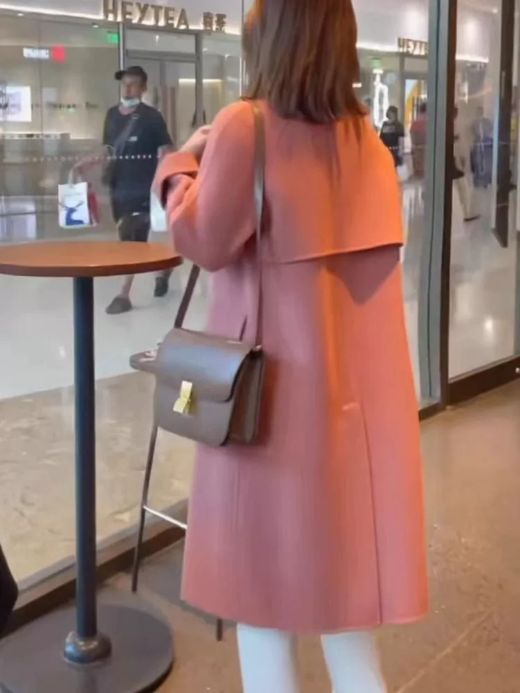 Цветное элитное модное шерстяное пальто, жакет, большие размеры
