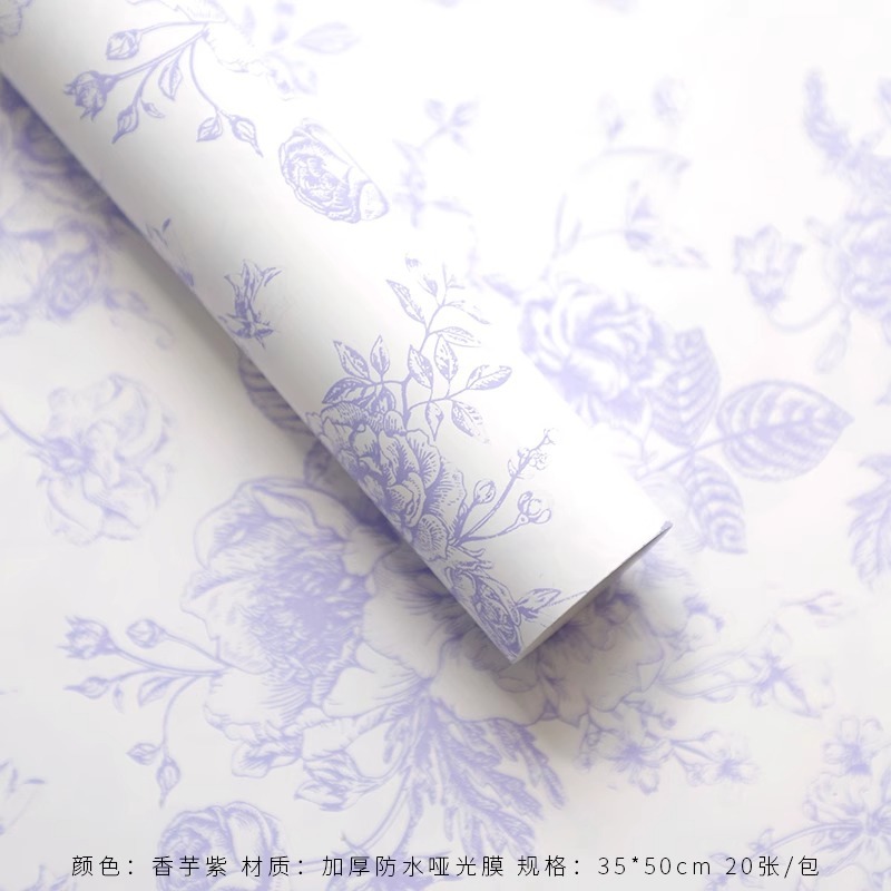 ヨーロッパのレトロな花防水包装紙花花束インターネット有名人の花包装紙ギフト手作り diy 素材花アート|undefined