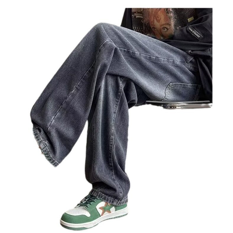 Vaqueros para hombre 2024 marca de moda de primavera y otoño americano recto suelto traje de trabajo para niños pantalones casuales anchos