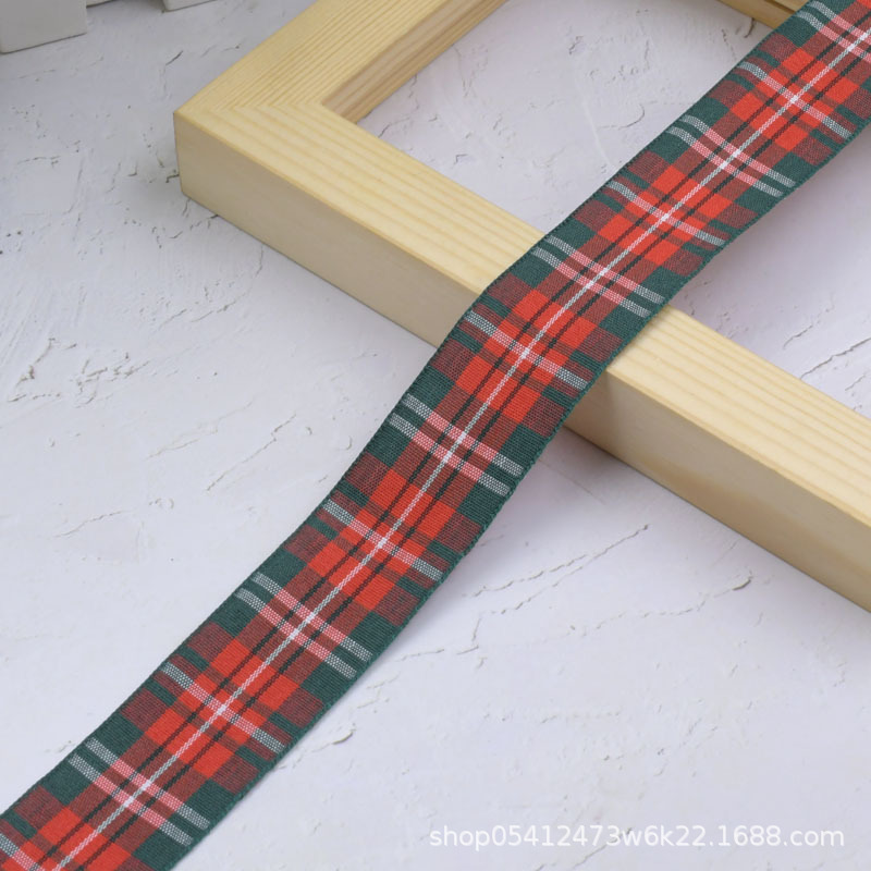 Cinta navideña multicolor Plaid cinta flor regalo embalaje decoración navideña DIY joyería material al por mayor