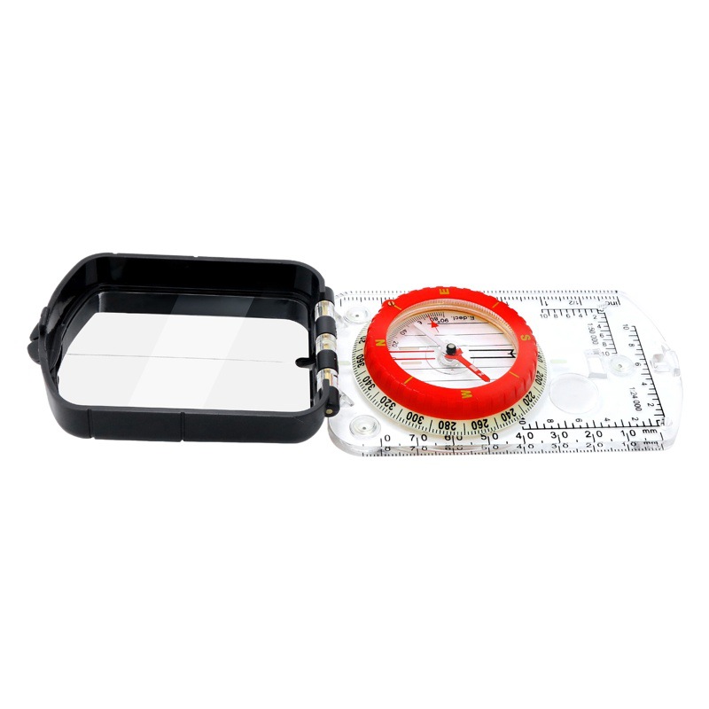 Nuevo producto DC45-6E cubierta abatible para exteriores brújula multifuncional brújula norte con ajuste de deflexión magnética regla de mapa profesional