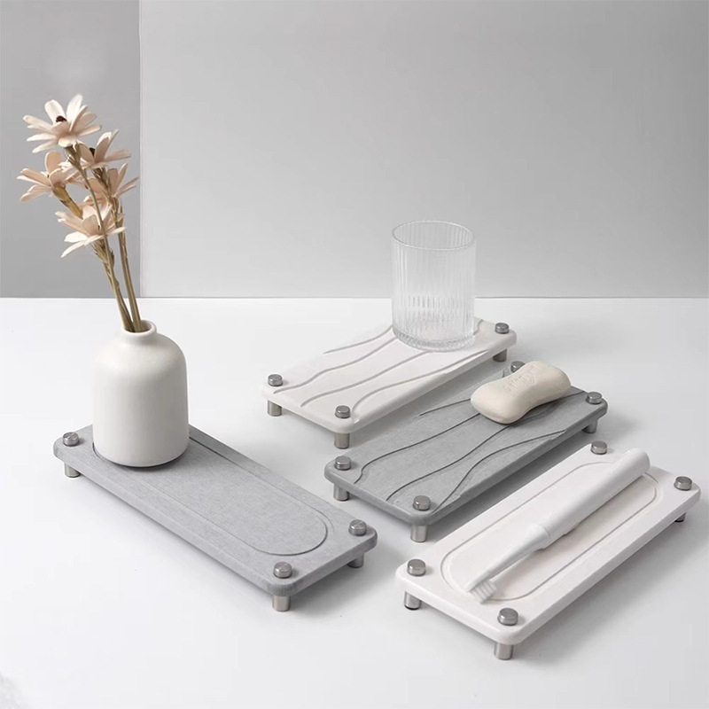 Diatom Mud Faucet Absorbent Pad Kitchen Bathroom Sink Wash Countertop Storage Rack Bathroom Quick-Drying Cup Holder