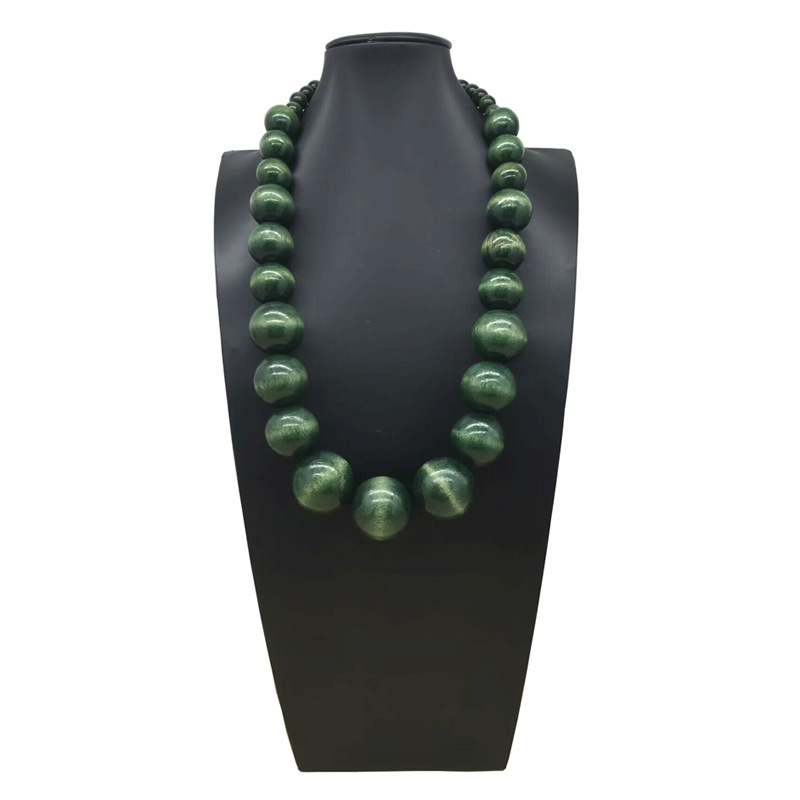 クロスボーダー爆金ボヘミアンカラー大円木珠多色ネックレスアマゾン爆金ネックレスnecklace|undefined